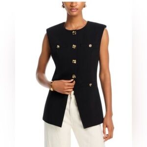 Endless Rose Revolve Gold Tone Button Long Vest NWT size large academia